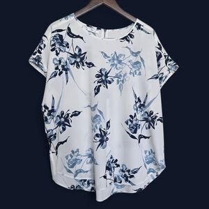 Maurices Blue and White Floral Blouse